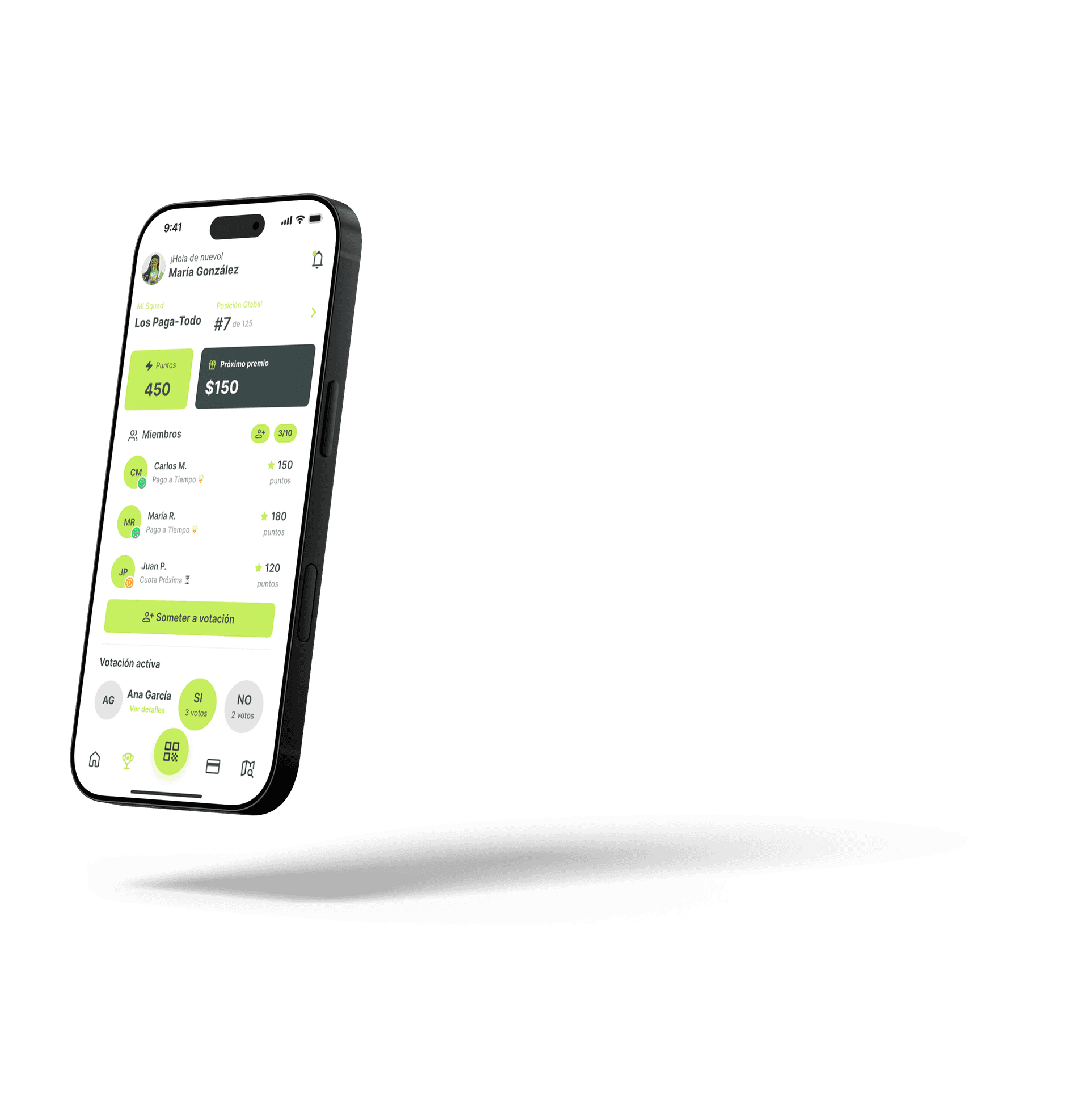 Imágen con la app en el teléfono
